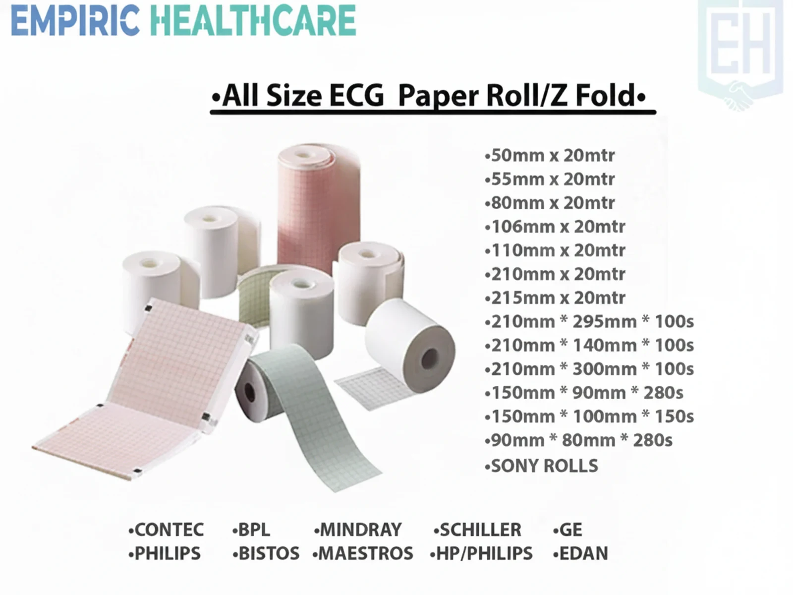 Empiric Healthcare ECG Paper Roll 210 MM - Healthcare & Medical by Empiric Healthcare