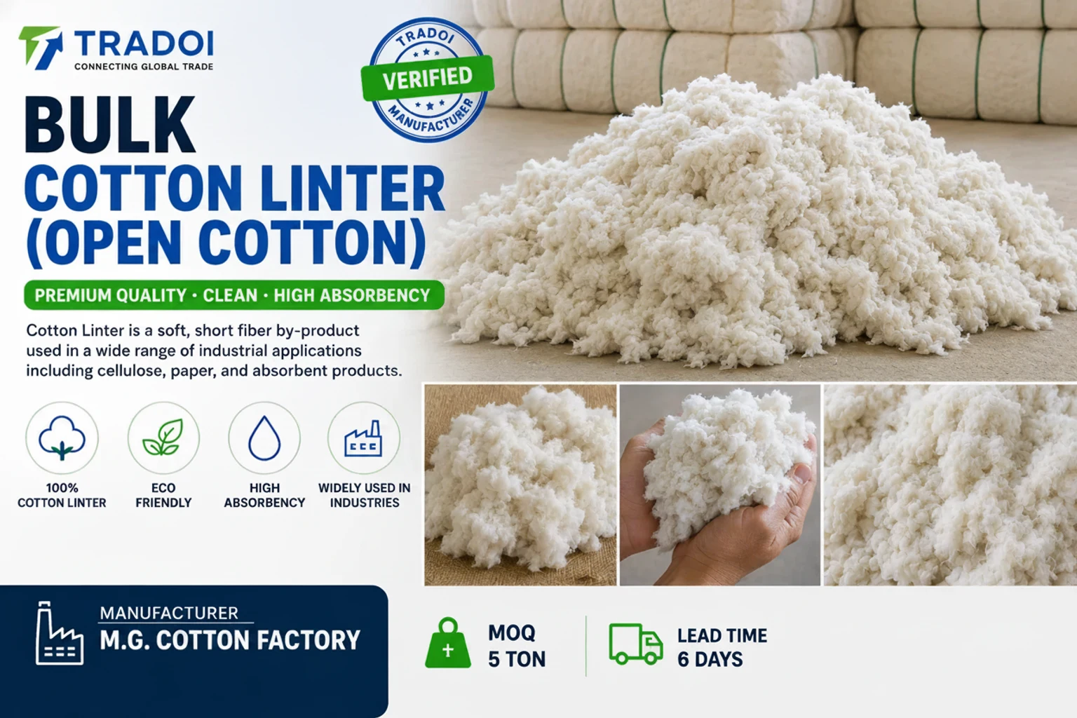 Cotton Linter - Textiles & Apparel by M.G. Cotton Factory