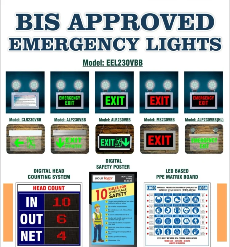 LED Emergency Exit Lights - Electronics & Electrical by Saifee Industrial Solutions