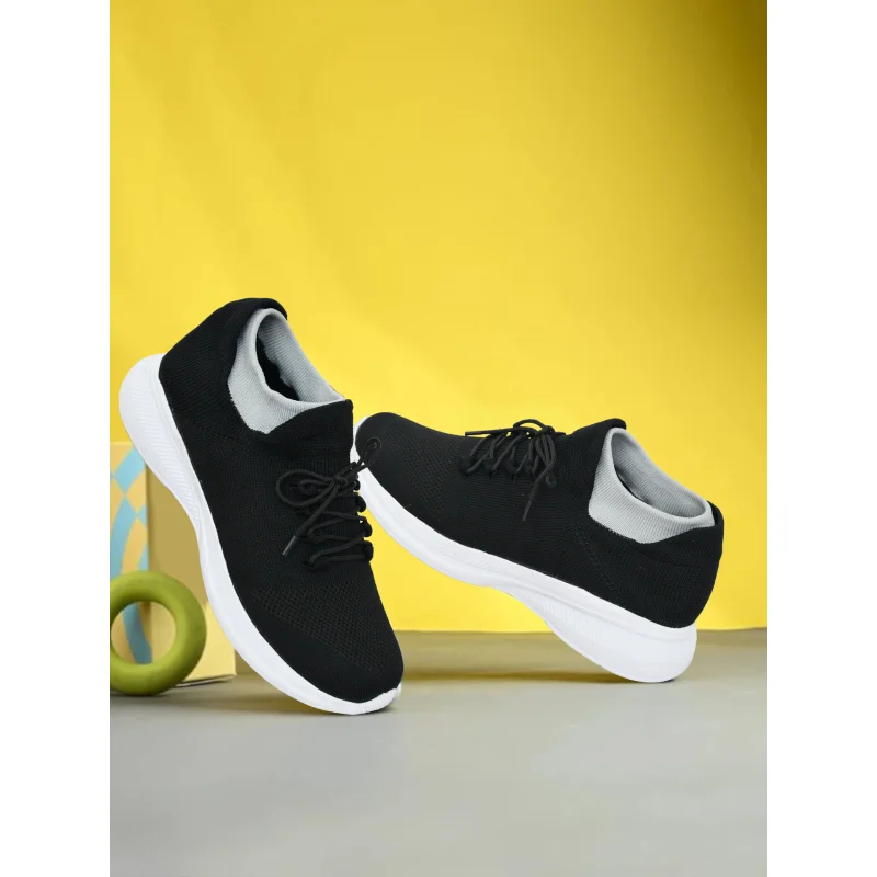 Men's Black Grey Flynit Shoes - Footwear, Bags & Leather Goods by Inshaa Enterprises