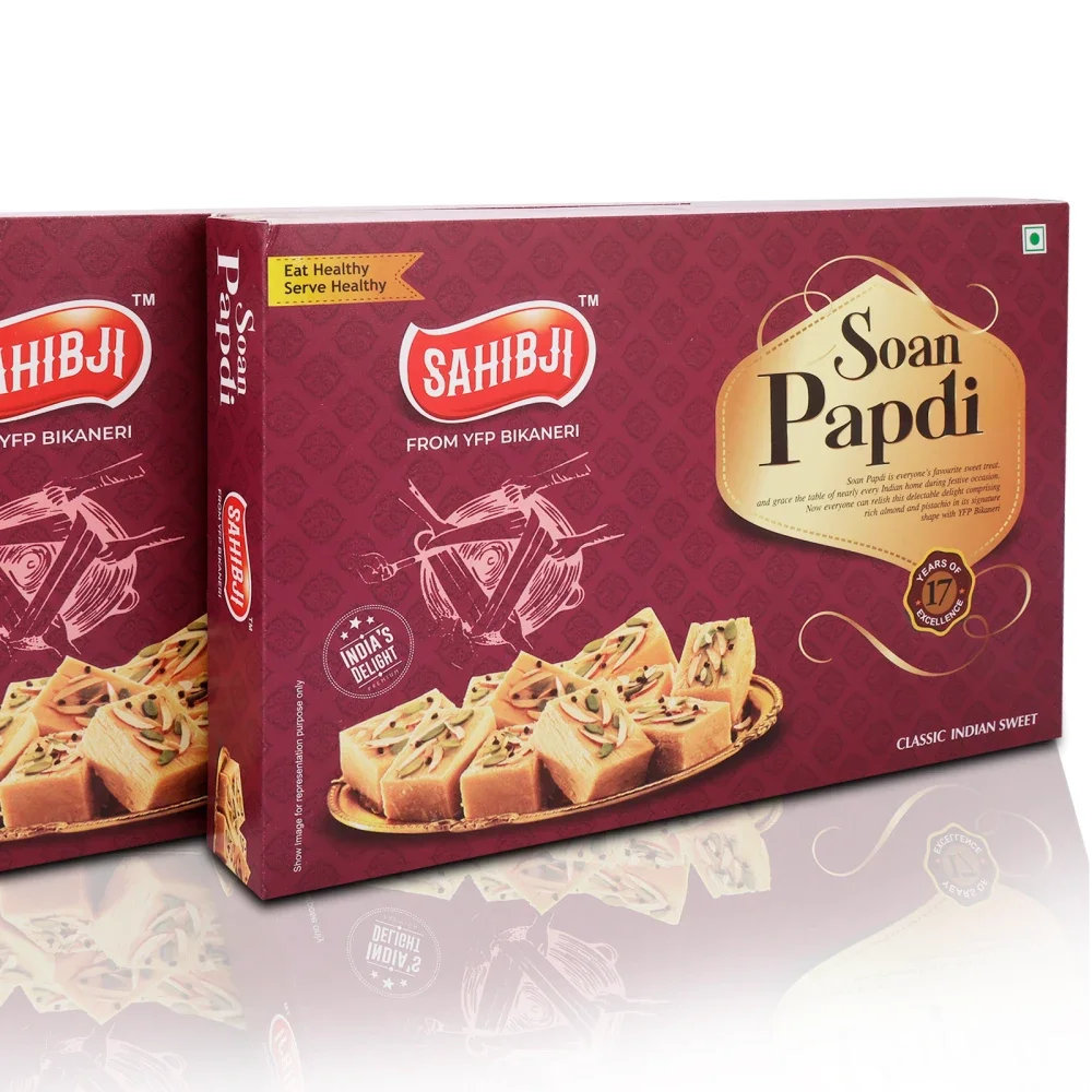 YFP SAHIBJI Soan Papdi 800g Almond Pistachio - Food & Agriculture by Yogya Food Products