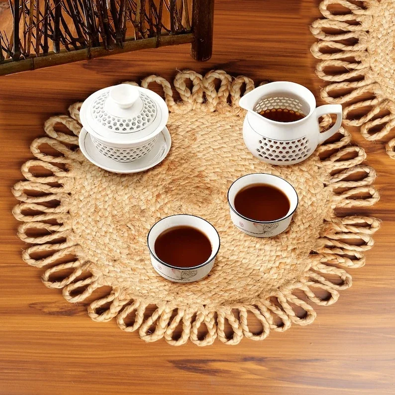 Natural Jute Scalloped Washable Table Mat - Furniture & Interiors by Sanger Handloom