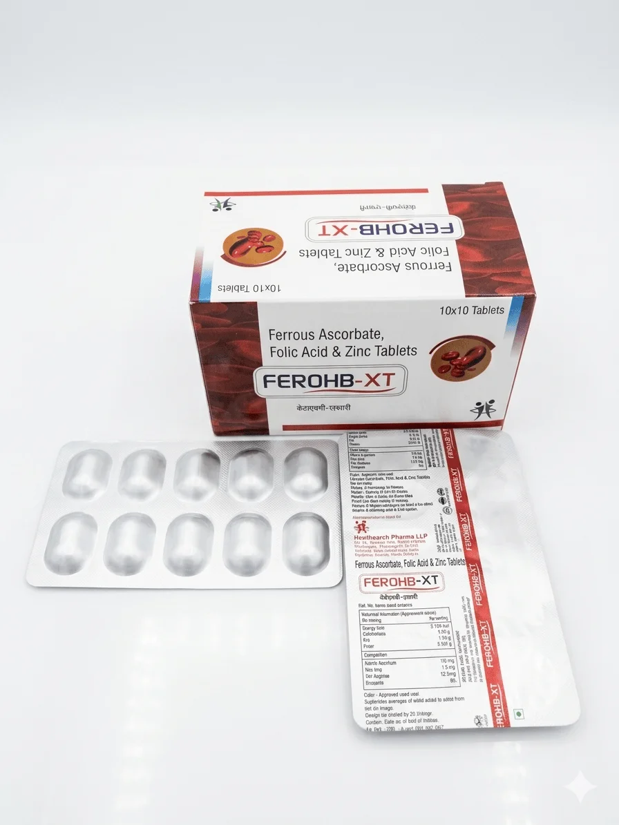 FEROHB-XT Iron Folic Acid Zinc Tablets - Healthcare & Medical by Healthserch Pharma LLP