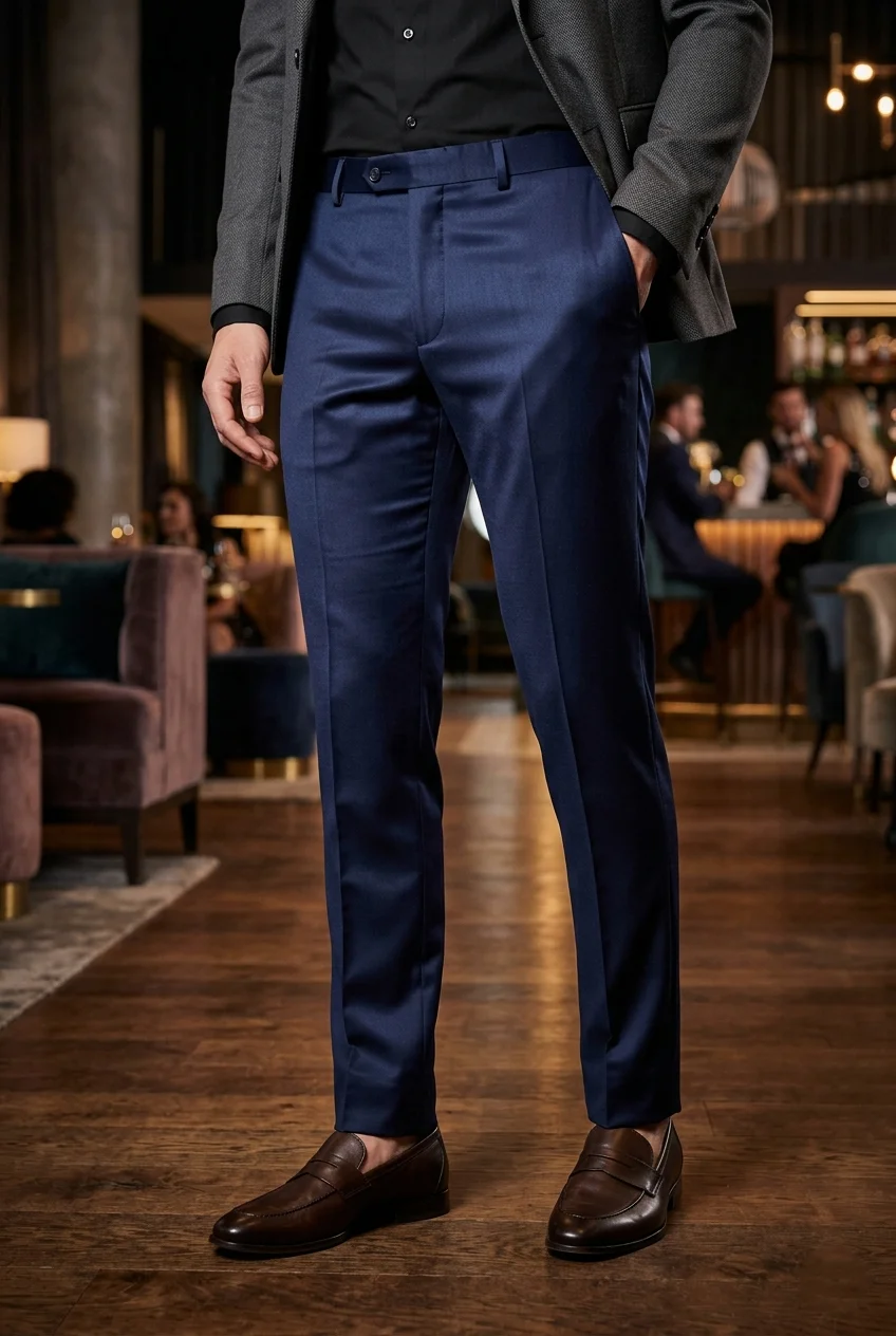 Royal Blue Slim-Fit Partywear Trousers - Textiles & Apparel by G M Apparels