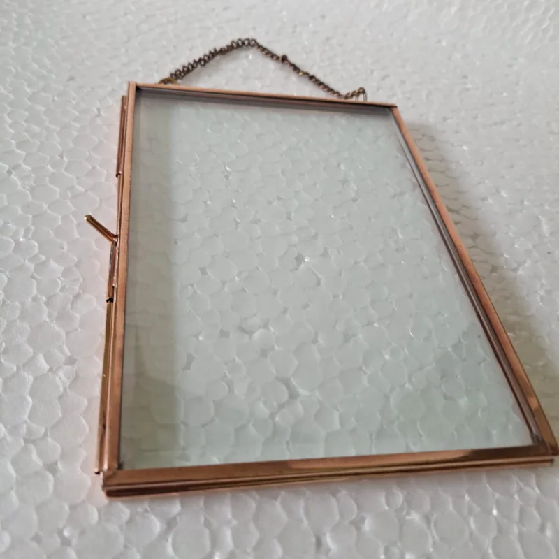 Vintage Brass Glass Hanging Photo Frame 5x7 Inch - Home & Kitchen by Sk Handicrafts