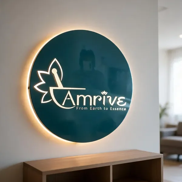 ONUR DECORS Metal Round LED Wall Sign - Home & Kitchen by Golden Engg Works