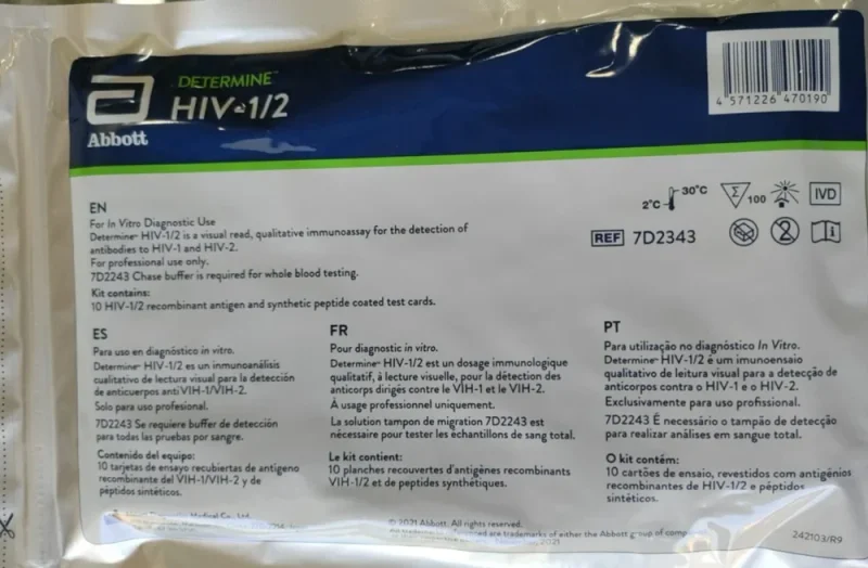Abbott Determine Hiv-1/2 Rapid Test, 100 Tests - Healthcare & Medical by Drx Laboratories India Inc.