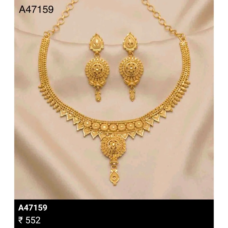 Gold Plated Hand Work Forming Jewellery Set - Gems & Jewelry by Aashya Fashion Jewellery LLP