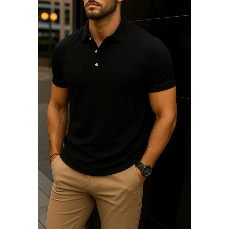 Wholesale Black Cotton Polo T-Shirts for Bulk Supply - Textiles & Apparel by Rahul Exports