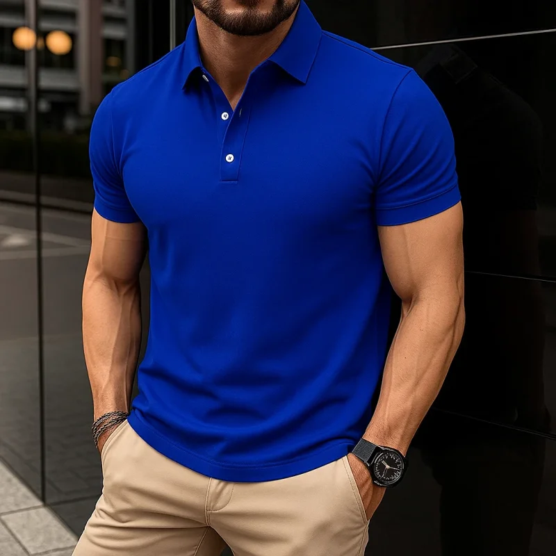 Men's Cotton Blend Solid Half-Sleeve Polo T-Shirt - Textiles & Apparel by Rahul Exports