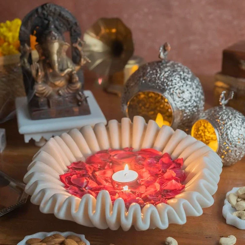 Marble Urli and Bowl - Home & Kitchen by Maruti Art Creation