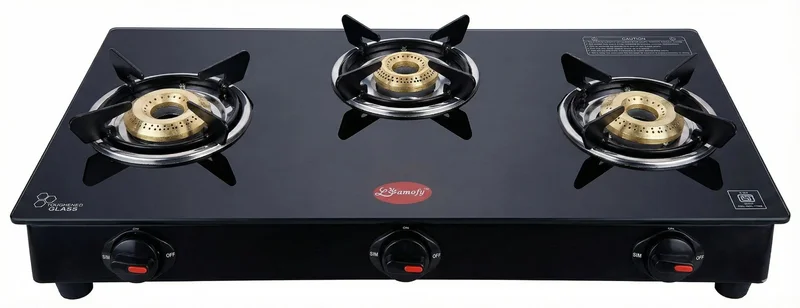 3 Burner Toughened Glass Gas Stove - Electronics & Electrical by Lamofy Universal Fmcg Products