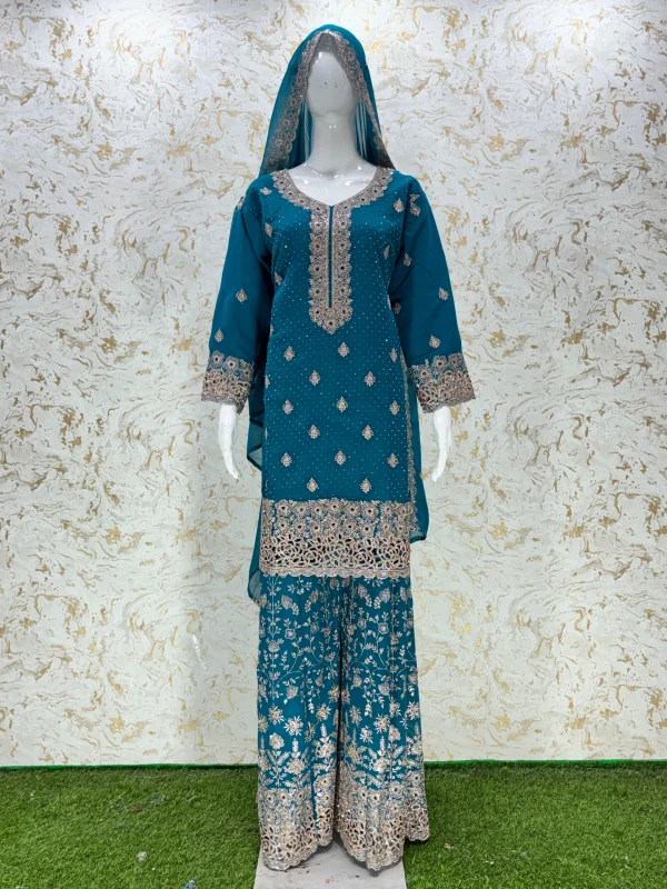 Women's Readymade Sharara Suit - Textiles & Apparel by NR Fashion