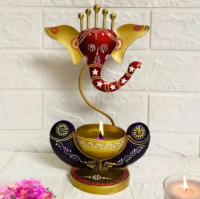 Ganesha Tealight Holder Decor - Home & Kitchen by K R Trader Enterprises
