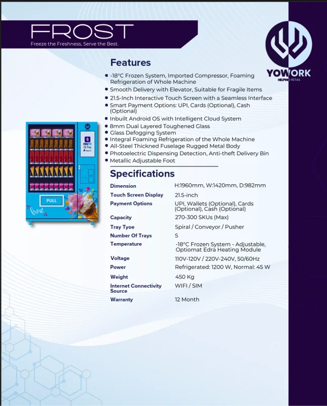 Automated Freezer Vending Machine - Machinery & Equipment by Yowork Weserve LLP
