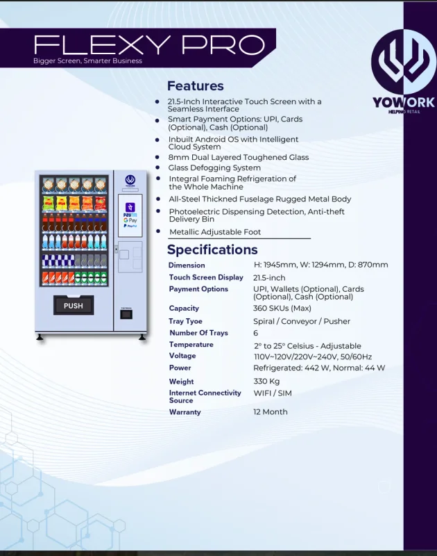 Flexy Pro Multi-Product Vending Machine - Machinery & Equipment by Yowork Weserve LLP