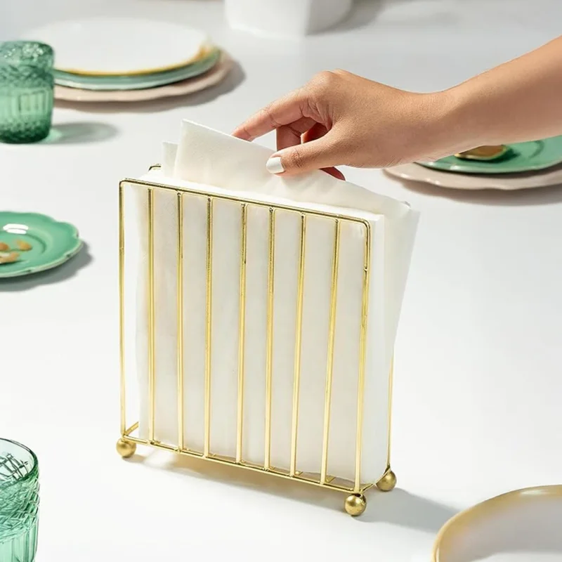 Metal Gold Napkin Holder - Home & Kitchen by Zenvista Crafts