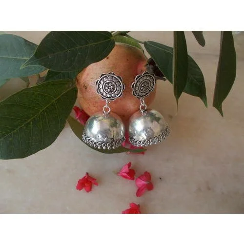 Ladies German Silver Earrings - Gems & Jewelry by Jaya Jems Impex