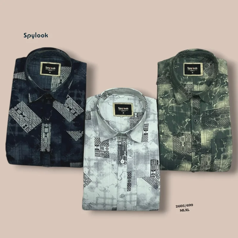 ML Creation Spylook Multi-Color Printed Men's Shirts (Set of 9) - Textiles & Apparel by M.L Creation