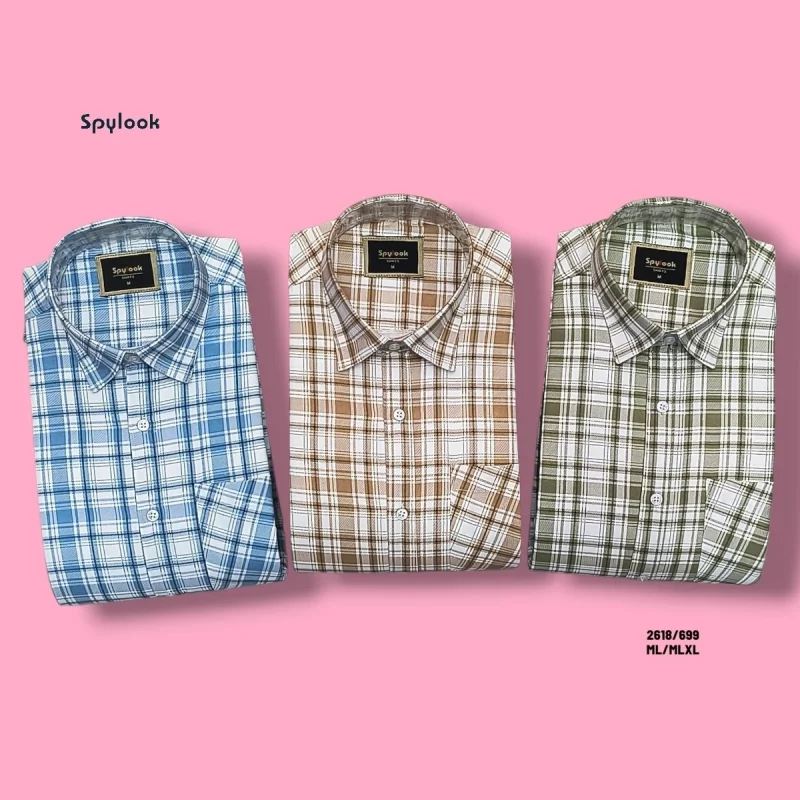 ML Creation Spylook Check Men's Shirt 2618 Mlxl (set of 9) - Textiles & Apparel by M.L Creation