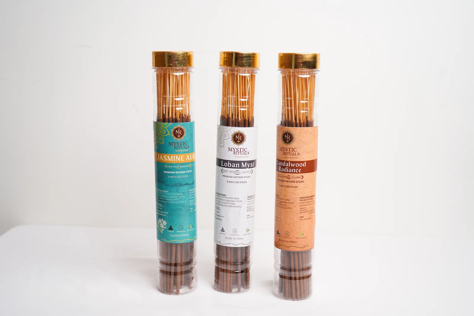 Mystic Rituals - Sacred Serenity Trio - Sandalwood • Jasmine • Loban - Home & Kitchen by Suchetas India