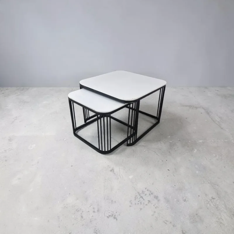 Space-Saving Square Nesting Tables Set of 2 - Furniture & Interiors by S.R. Handicraft