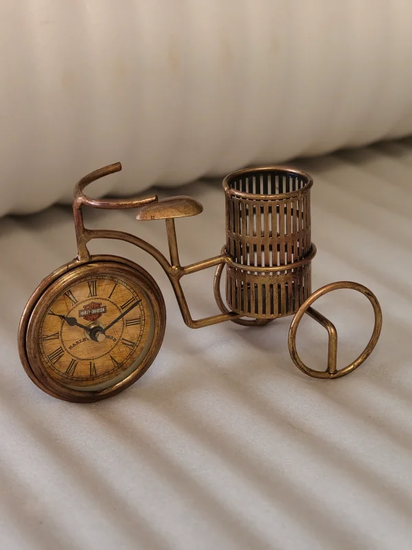 Decorative Cycle Pen Holder Table Clock - Home & Kitchen by S.R. Handicraft