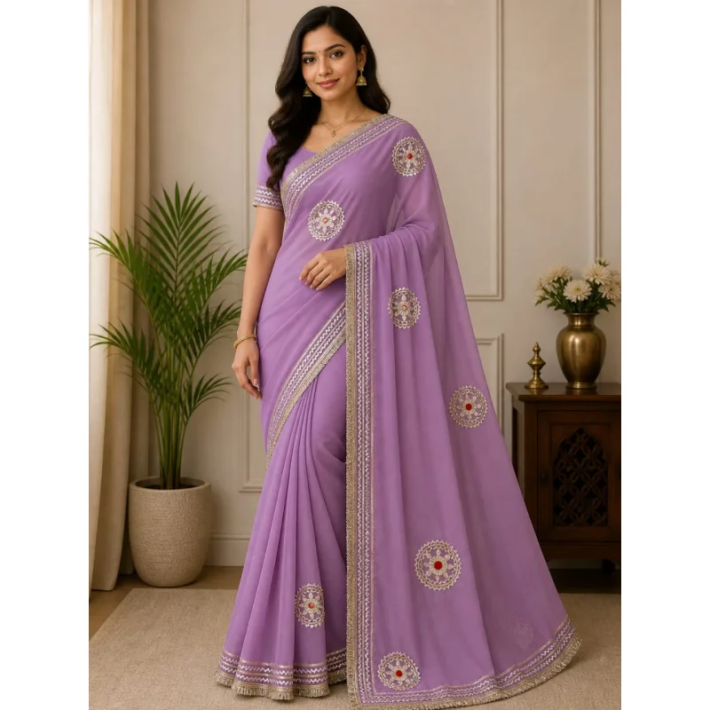 Georgette Saree - Textiles & Apparel by Shree Creation Goods
