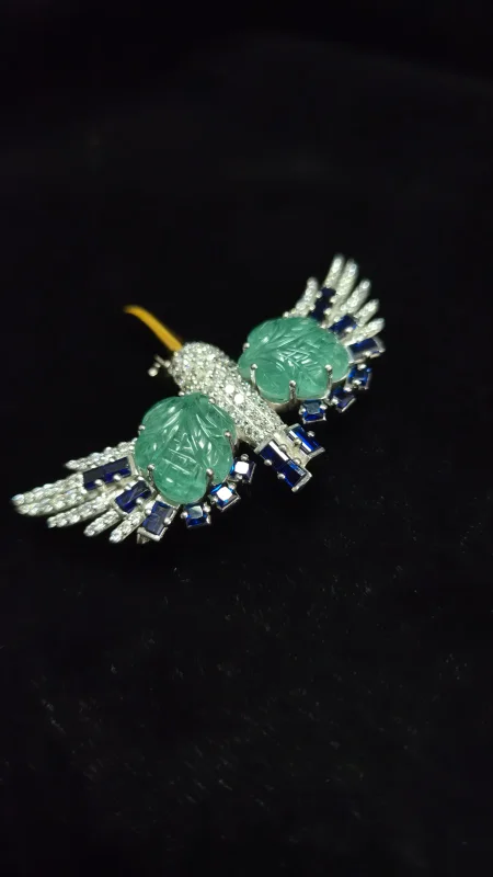 Silver Men's Brooch - Gems & Jewelry by Ghadsiram Banwarilal and Sons
