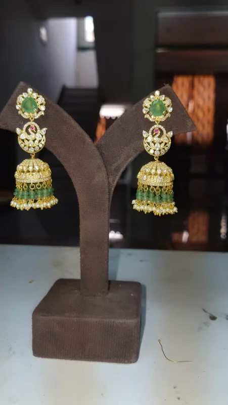 Wholesale Silver Jhumka Earrings - Gems & Jewelry by Ghadsiram Banwarilal and Sons
