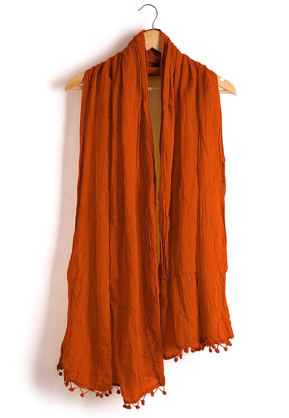 Orange Cotton Dupatta for Women - Textiles & Apparel by Vinayak Textiles