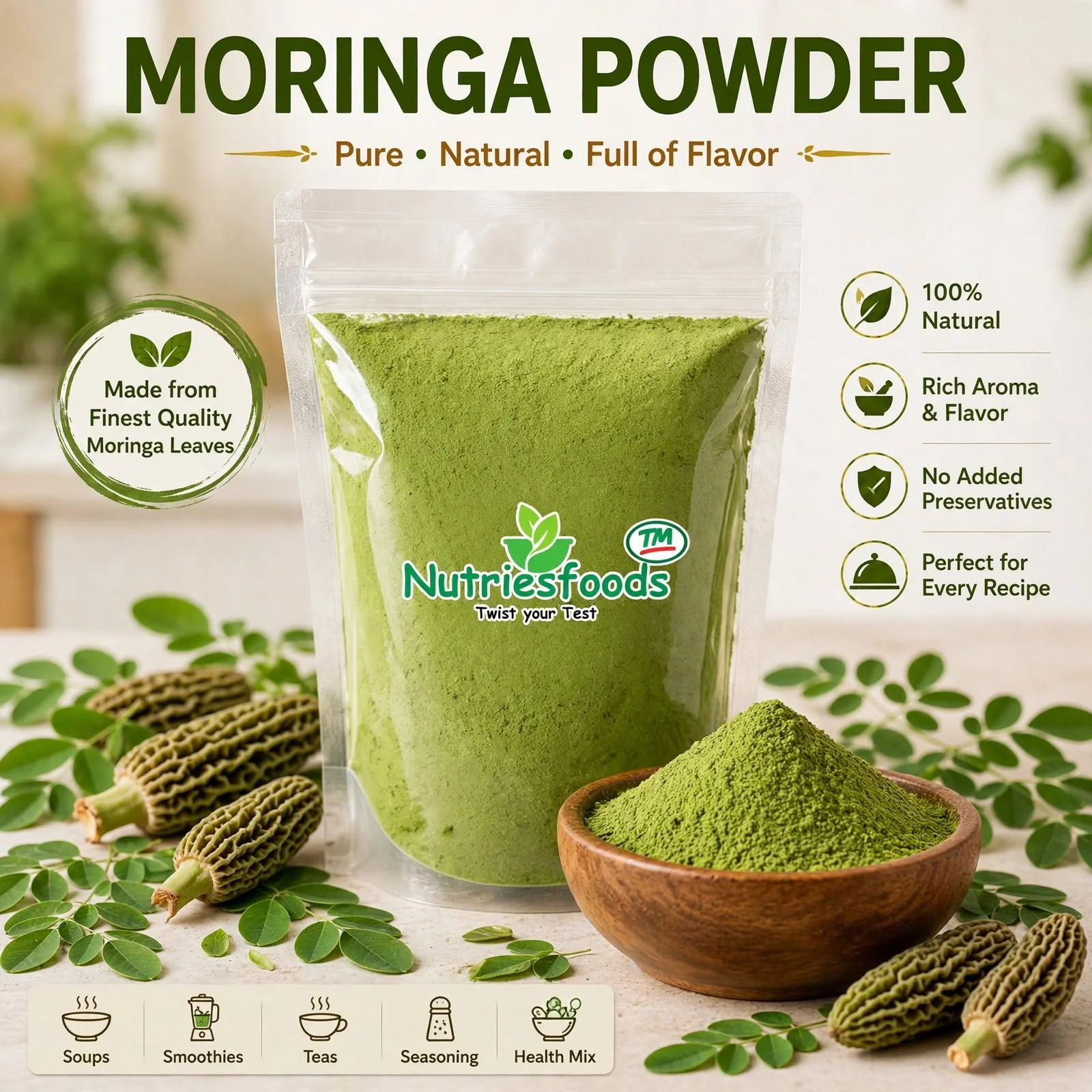 Moringa Leaves Powder Grade A - Food & Agriculture by Nutriesfoods