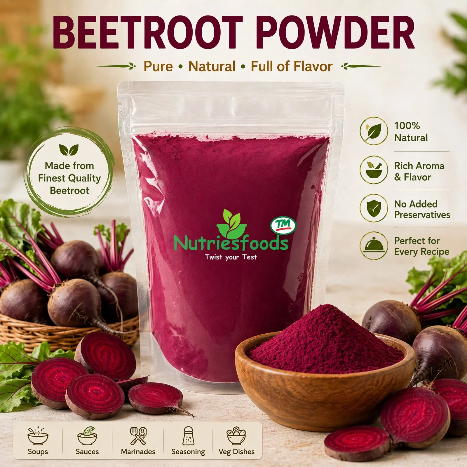 Dried Beetroot Powder - Food & Agriculture by Nutriesfoods