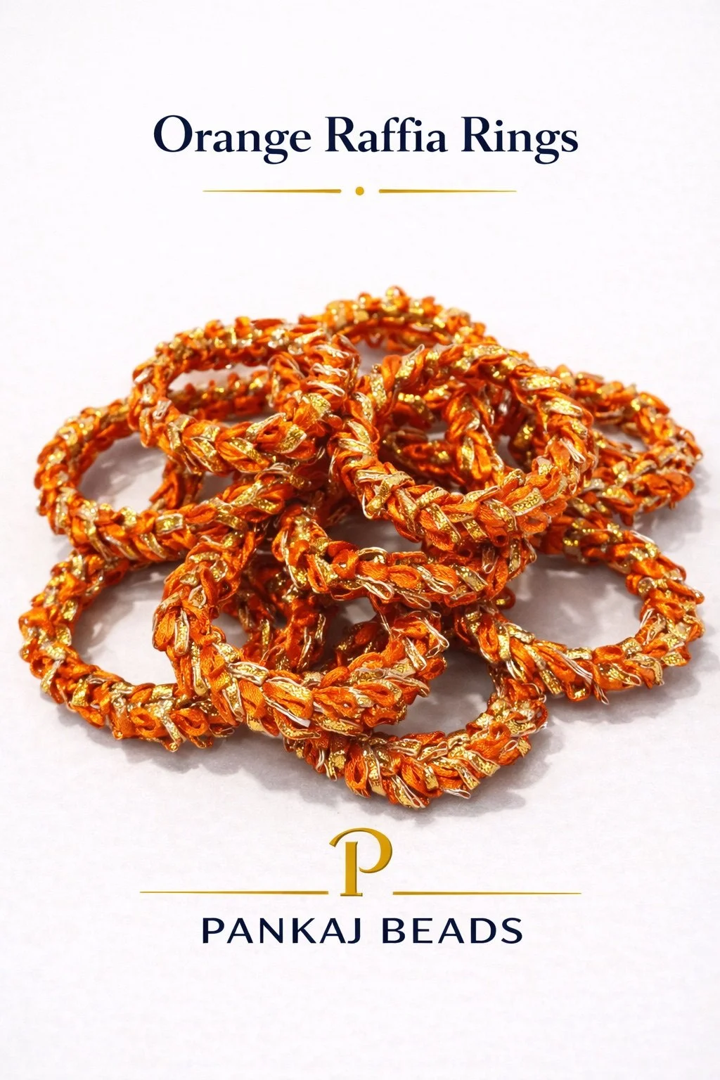 Orange Raffia Rings Handmade Decorative Craft Rings - Home & Kitchen by C.luniaandsons