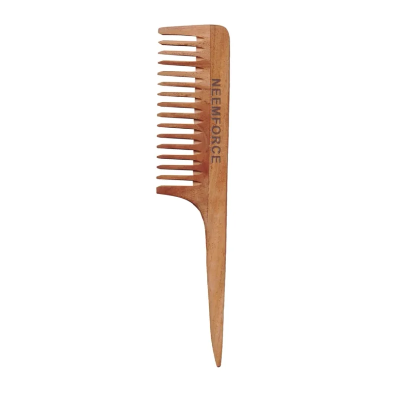 Neem Wood Wide Tooth Tail Comb for Curly Hair - Beauty & Personal Care by M/S. Humanity Consumer Care