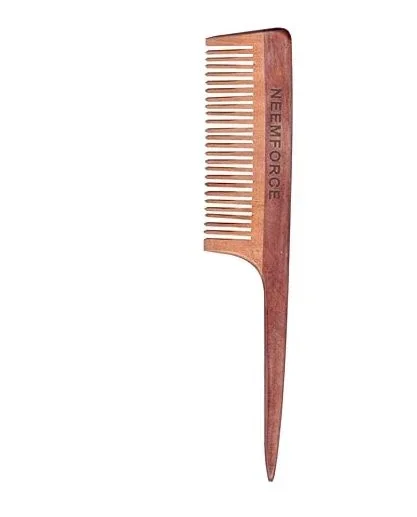 Neem Wooden Tail Comb With Slim Teeth - Beauty & Personal Care by M/S. Humanity Consumer Care