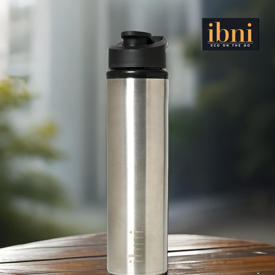 Ibni Stainless Steel Sports Water Bottle, 800 Ml, Eco-friendly & Bpa Free, Sleek Blue Design - Home & Kitchen by Ibni Pvt. Ltd.