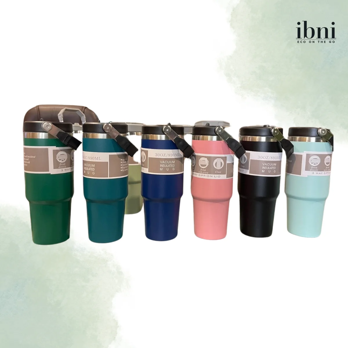 900Ml Tumbler With Straw Cap - 304 Stainless Steel, 24H Hot & Cold, Wide Mouth, Ergonomic Handle - Home & Kitchen by Ibni Pvt. Ltd.