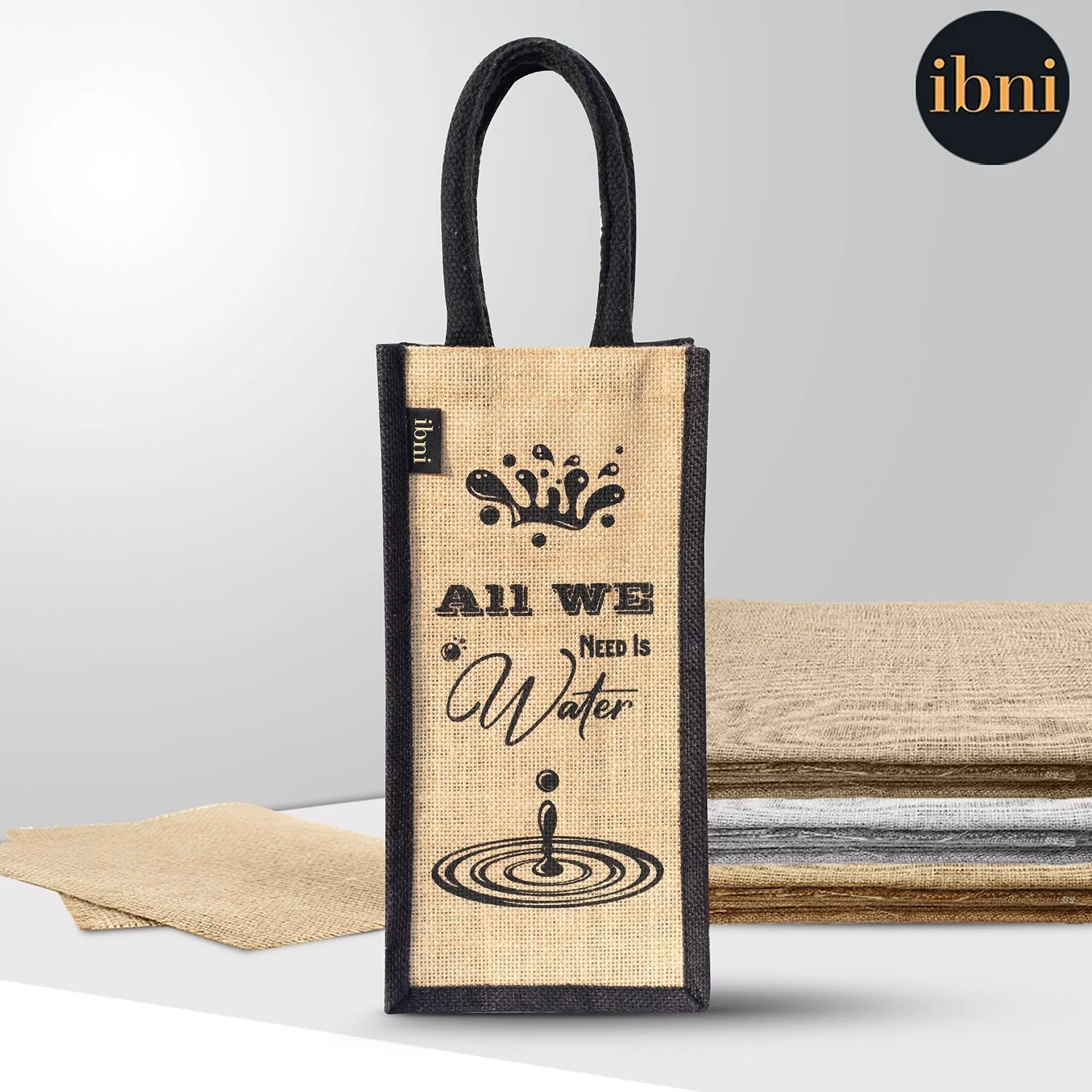 Premium Jute Water Bottle Bag - Footwear, Bags & Leather Goods by Ibni Pvt. Ltd.