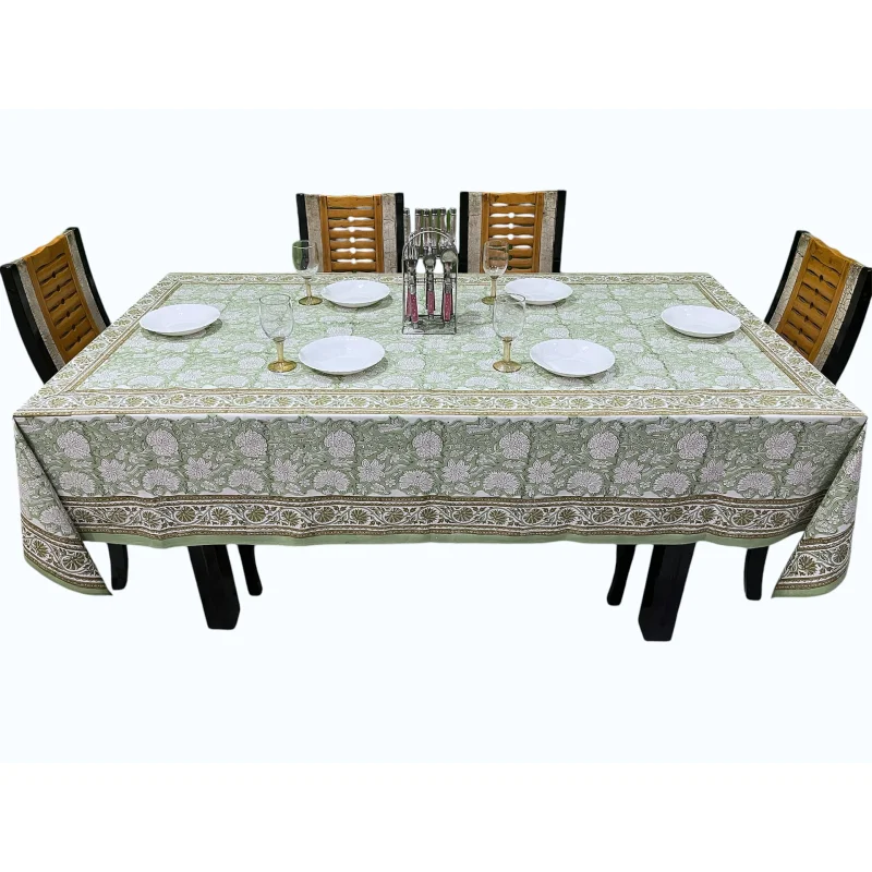 Cotton Hand-Block Printed Tablecloth for Commercial Use - Textiles & Apparel by Master India International