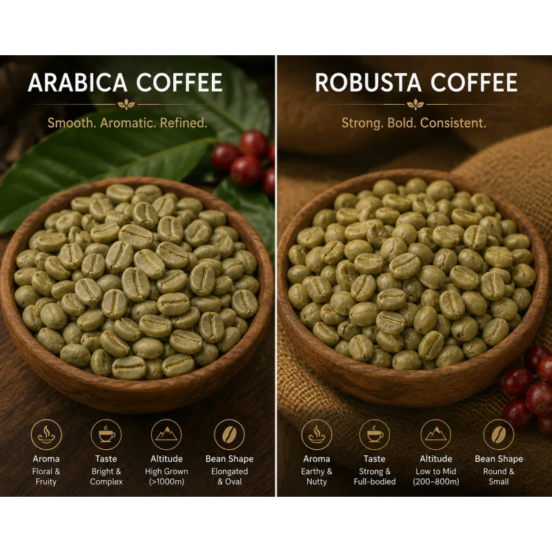 Unroasted Arabica Robusta Coffee Beans Bulk Supply - Food & Agriculture by Iraj Spices