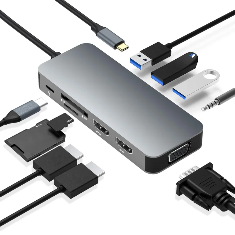 Dual 4k Hdmi 10-In-1 USB Multiport C Hub - Electronics & Electrical by Shpinfi Online Services