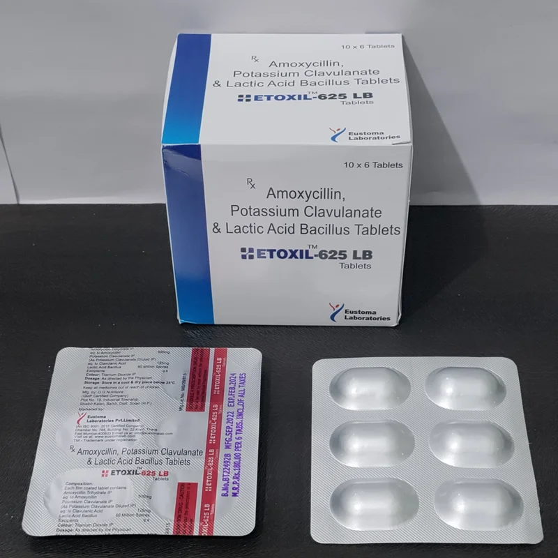 Amoxicillin & Potassium Clavulanate Lactic Acid Tablet - Healthcare & Medical by Eustoma Laboratories Pvt. Ltd.