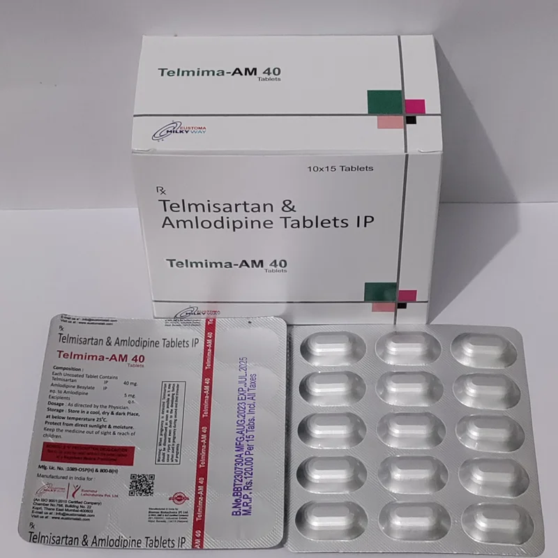 Telmima-Am 40 Tablet (telmisartan 40mg Amlodipine 5mg) - Healthcare & Medical by Eustoma Laboratories Pvt. Ltd.