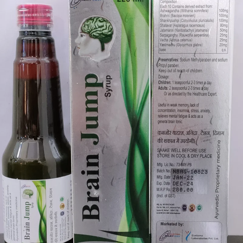 Brain-Jump Ayurvedic Proprietary Brain Tonic 225ml - Healthcare & Medical by Eustoma Laboratories Pvt. Ltd.