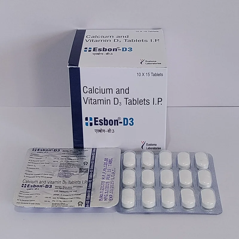 Esbon-D3 Tablets with Calcium Carbonate 1250mg & Vitamin D - Healthcare & Medical by Eustoma Laboratories Pvt. Ltd.