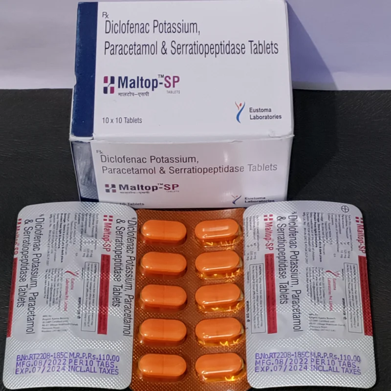 Diclofenac Paracetamol Serratiopeptidase Tablet - Healthcare & Medical by Eustoma Laboratories Pvt. Ltd.