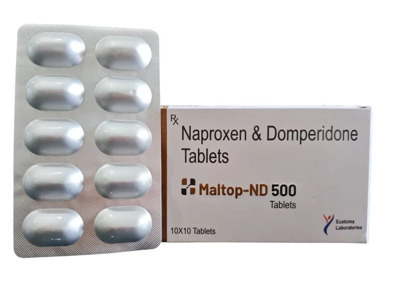 Naproxen 500mg and Domperidone 10mg Tablet - Healthcare & Medical by Eustoma Laboratories Pvt. Ltd.