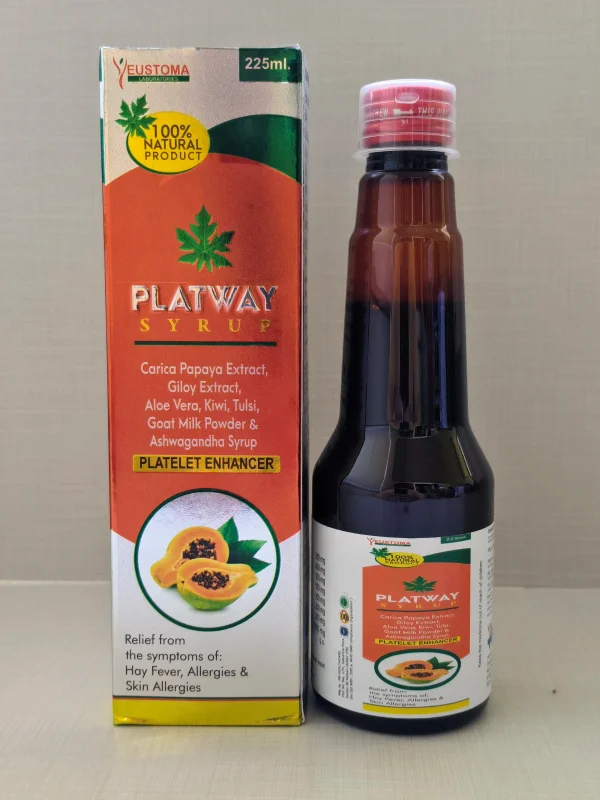 Platway Syrup 225ML (carica Papaya Leaf Extract) - Healthcare & Medical by Eustoma Laboratories Pvt. Ltd.