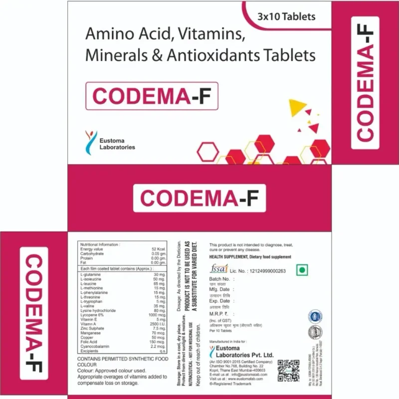 Amino Acids Vitamins Minerals and Antioxidants Tablets - Healthcare & Medical by Eustoma Laboratories Pvt. Ltd.